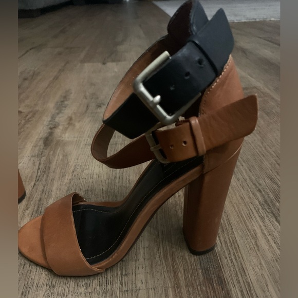 Zara Leather Double Strap High Heels size 36 - Picture 1 of 6